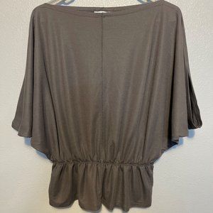 Prolouge, medium grey blouse.